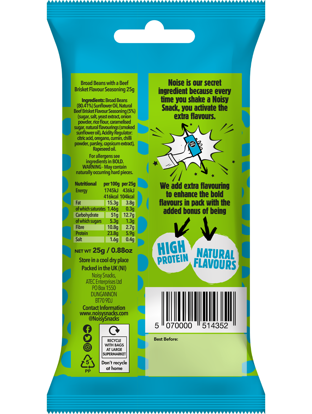 BEEF BRISKET CRUNCHY BROAD BEANS 10 x 25g