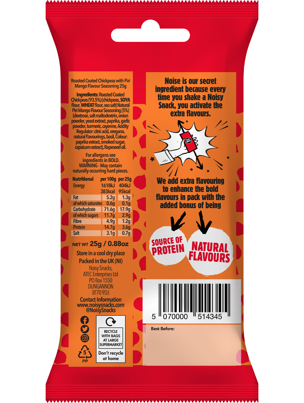 PIRI MANGO COATED CHICKPEAS 10 x 25g