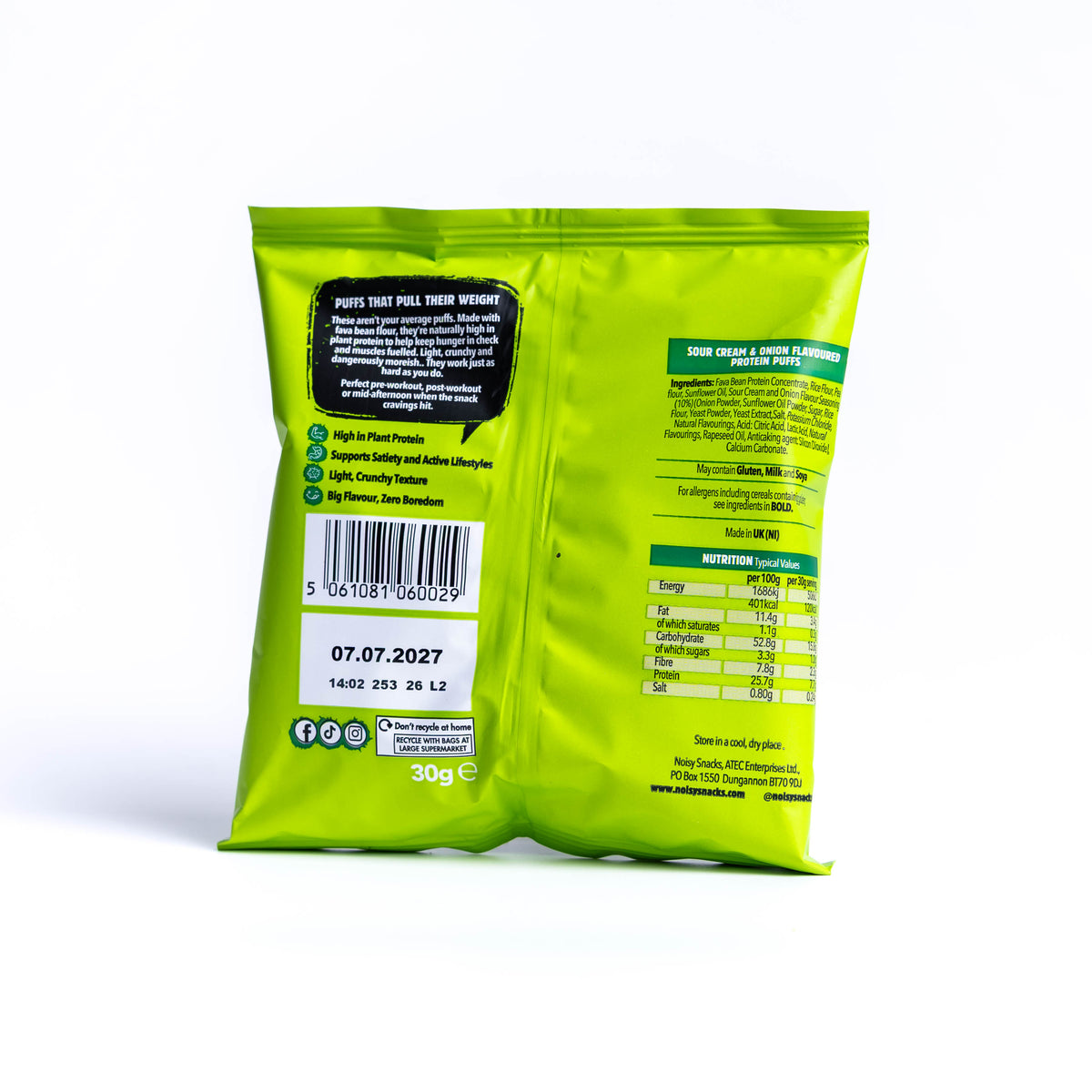 SOUR CREAM & ONION PROTEIN PUFFS 24 x 30g