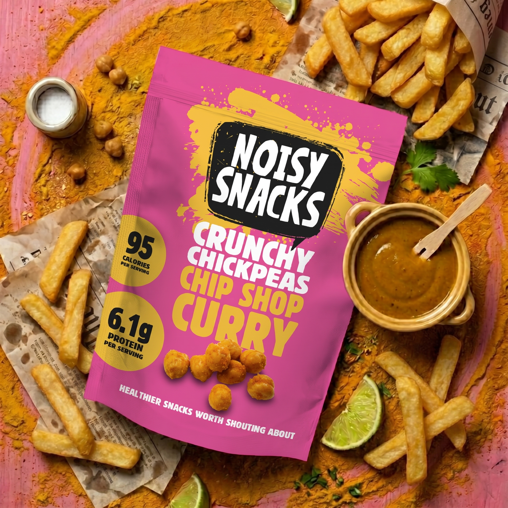 CHIP SHOP CURRY COATED CHICKPEAS 7 x 100g